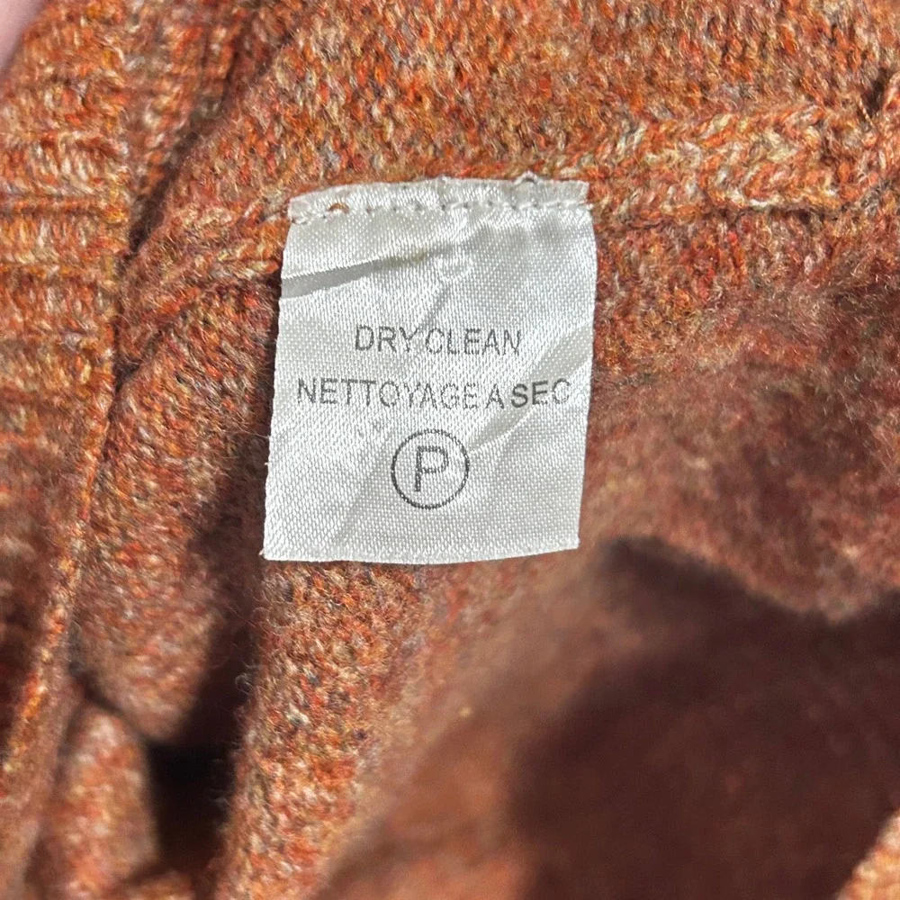 Black Brown 1826 Men M Merino Wool Sweater Rust Brown Lightweight Pullover